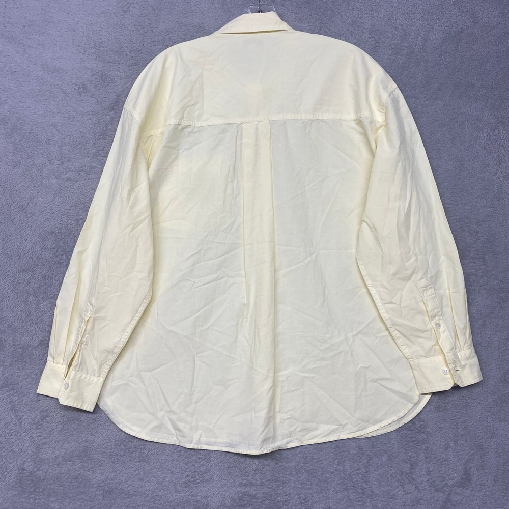Madewell Shirt Womens XL Sheer Pineapple Yellow Easy Button Down Poplin NY392 - Picture 7 of 9